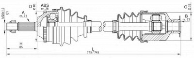 OPEN PARTS drs606700 -  Приводной вал